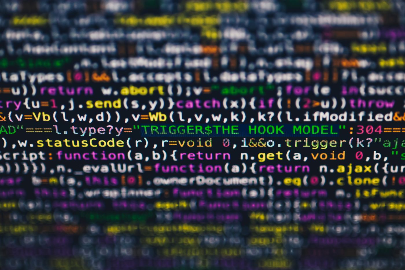 Code on screen during a build